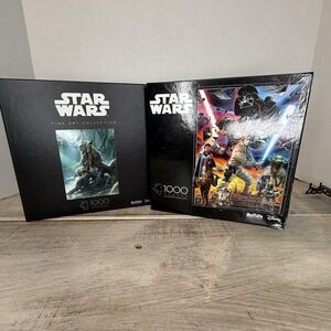 Set‎ Of Two 1000 Pieces Disney Star Wars Puzzles Yoda Darth Vader Luke Skywalker